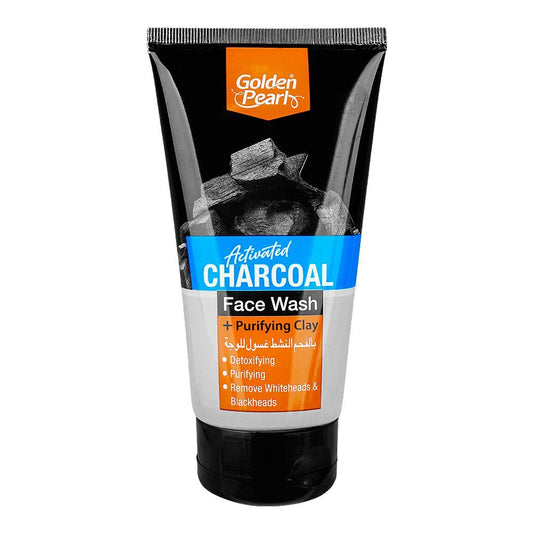 Golden Pearl Activated Charcoal+Purifying Clay Face Wash, Remove Whiteheads & Blackheads, 150ml - Front View