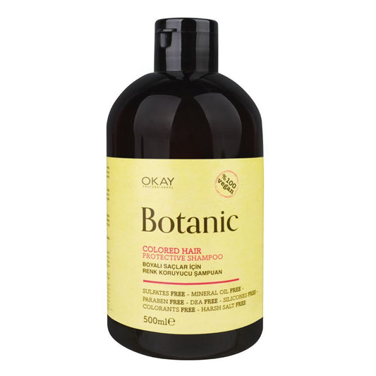 Okay Professionel Botanic Colored Hair Protective Shampoo, Vegan, Paraben & Sulfates Free, 500ml - Front View