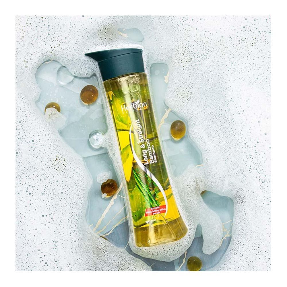 Herbion Naturals Long & Straight Bamboo Shampoo, Frizzy Hair, 250ml - Front View