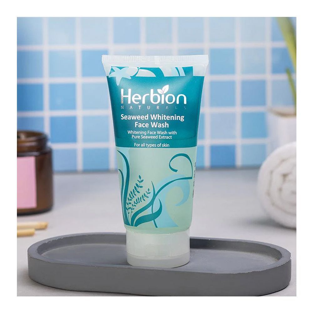 Herbion Naturals Seaweed Whitening Face Wash, For All Skin Types, 100ml - Front View