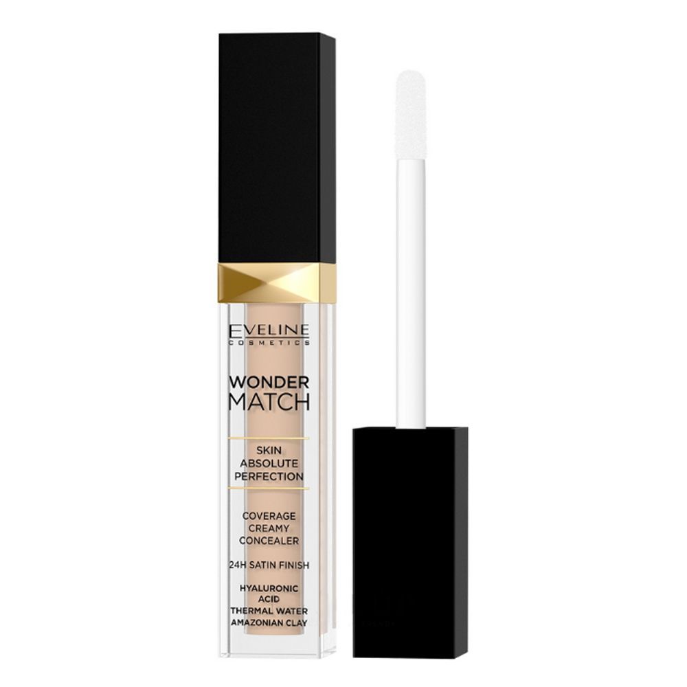 Eveline Wonder Match Coverage Creamy Concealer, 24 Hours Satin Finish, 05 Porcelain - Front View