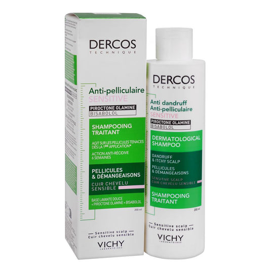 Vichy Dercos Anti-Dandruff Sulfate-Free Shampoo, For Sensitive Scalp, 200ml - Front View