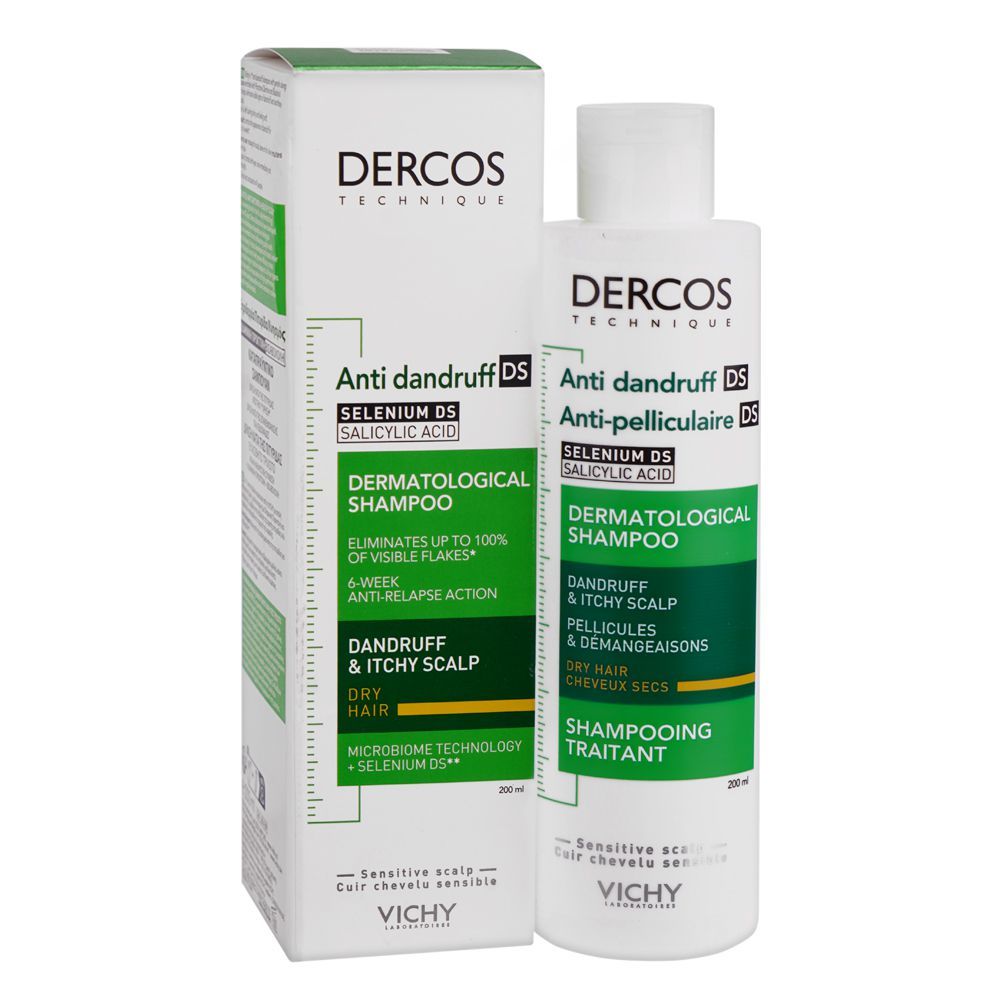 Vichy Dercos Anti-Dandruff Shampoo, For Dry Hair, 200ml - Front View