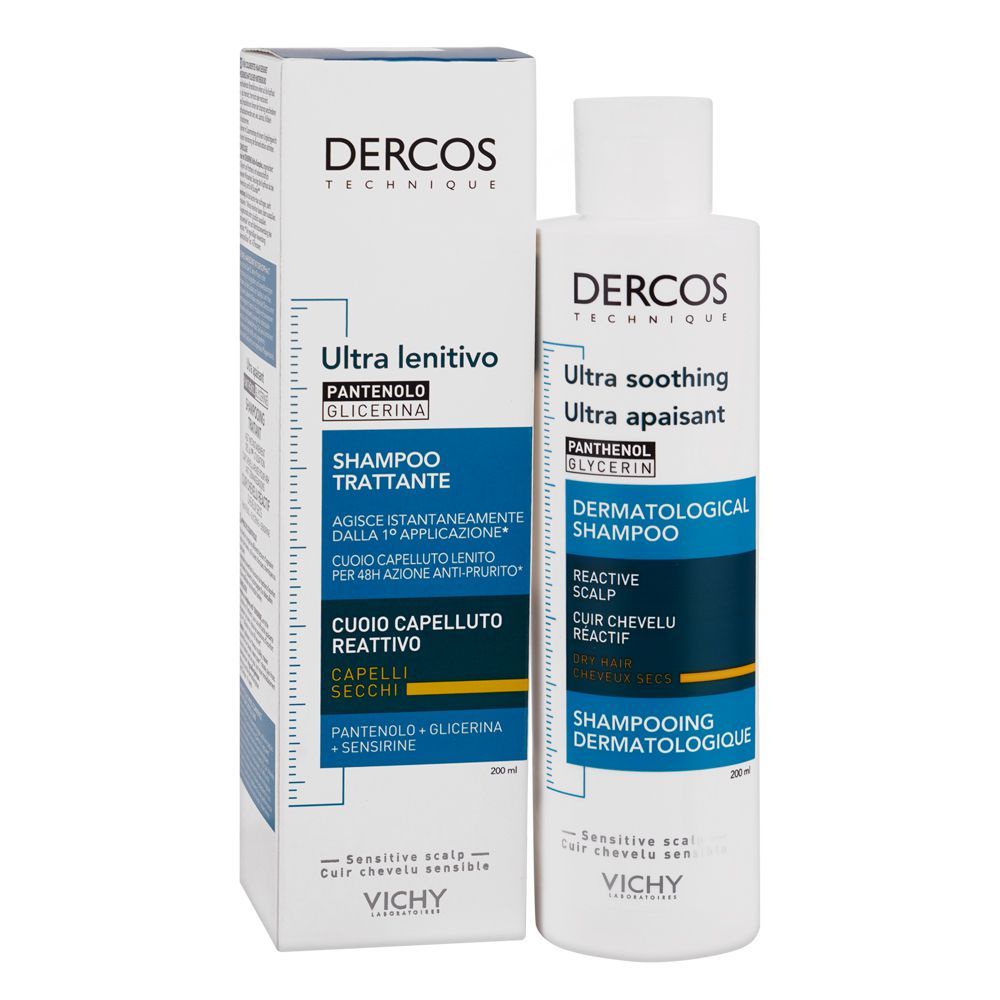 Vichy Dercos Dermo-Soothing Sulfate-Free Shampoo, For Dry Hair, 200ml - Front View