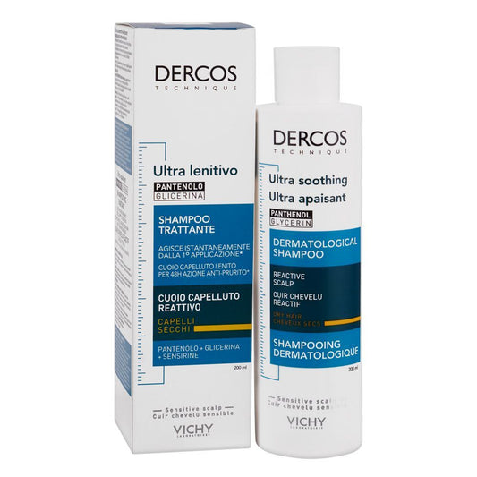 Vichy Dercos Dermo-Soothing Sulfate-Free Shampoo, For Dry Hair, 200ml - Front View