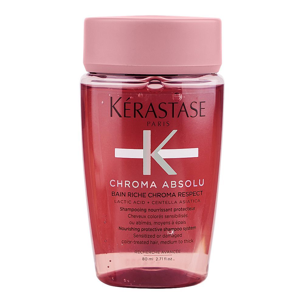 Kerastase Chroma Absolu Bain Riche Chroma Respect Shampoo, For Color Treated Hair, 80ml - Front View