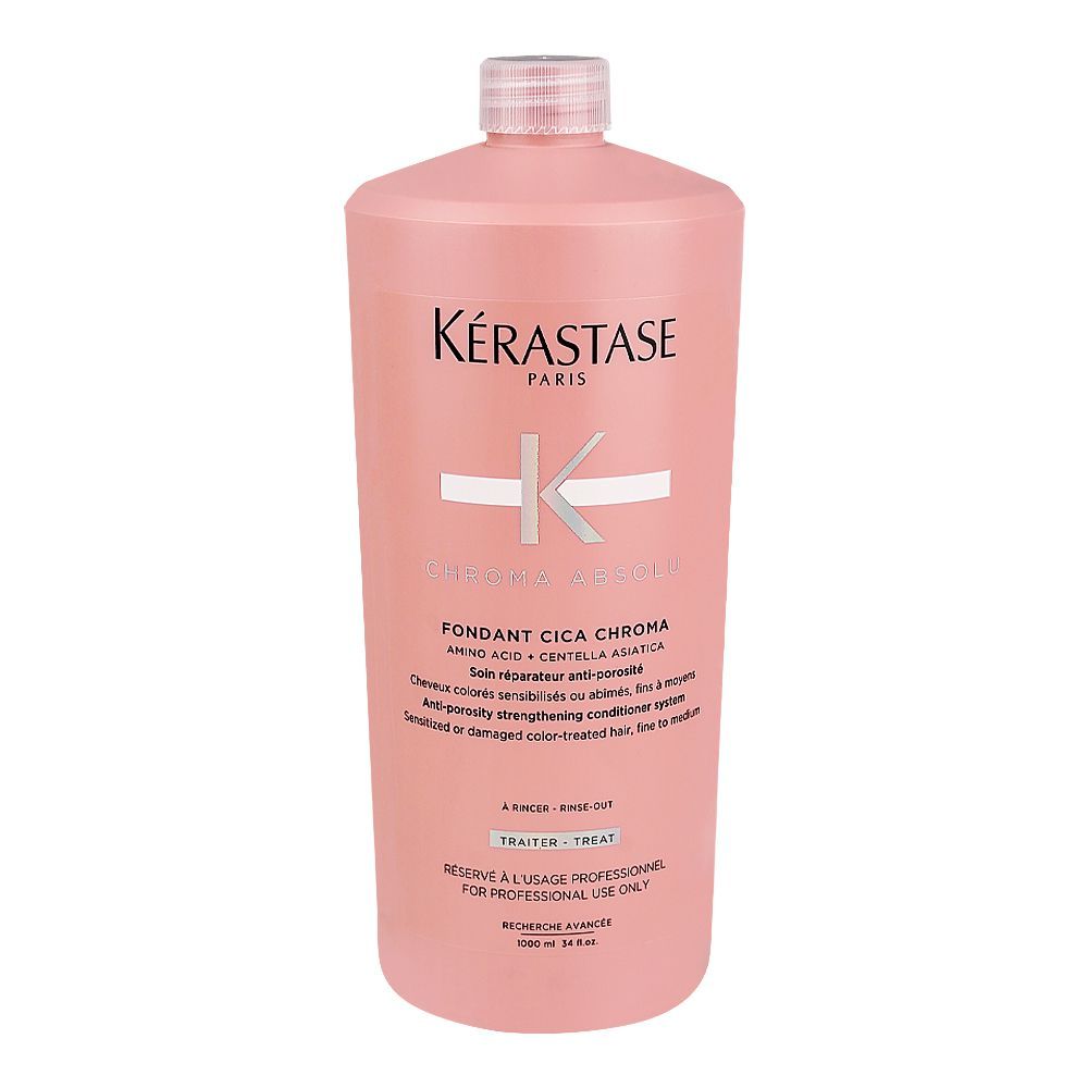 Kerastase Chroma Absolu Fondant Cica Chroma Strengthening Conditioner, For Color Treated Hair, 1000ml - Front View