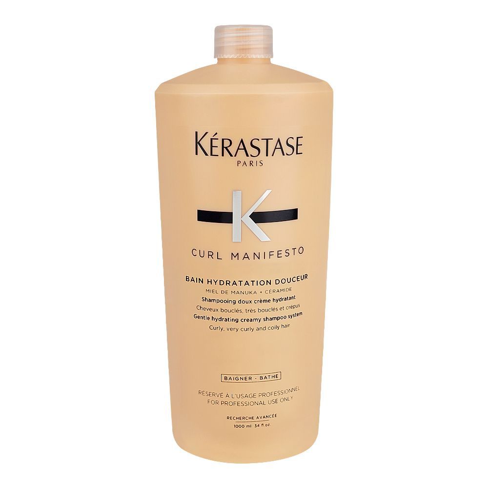Kerastase Curl Manifesto Bain Hydronation Douceur Shampoo, For Curly and Coily Hair, 1000ml - Front View