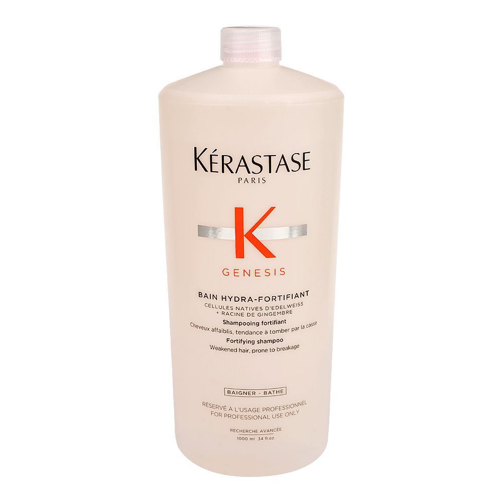 Kerastase Genesis Bain Hydra-Fortifiant Shampoo, For Damaged and Over-Processed Hair, 1000ml - Front View
