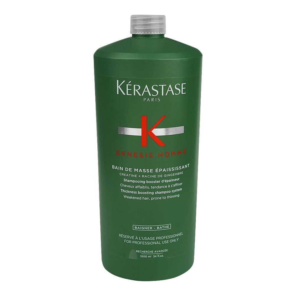 Kerastase Genesis Homme Bain De Masse Epaississant Thickness Boosting Shampoo, For Thinning and Weak Hair, 1000ml - Front View