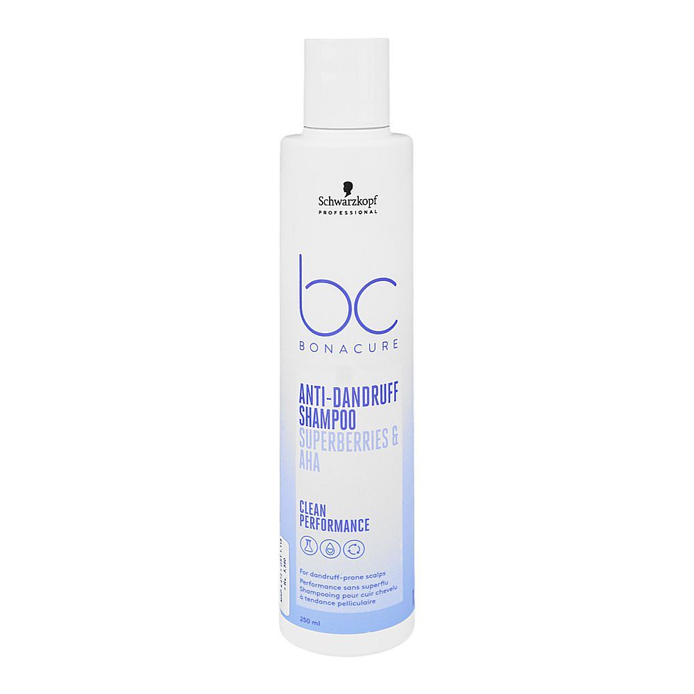Schwarzkopf Bc Bonacure Super berries & AHA Anti-Dandruff Shampoo, 250ml - Front View