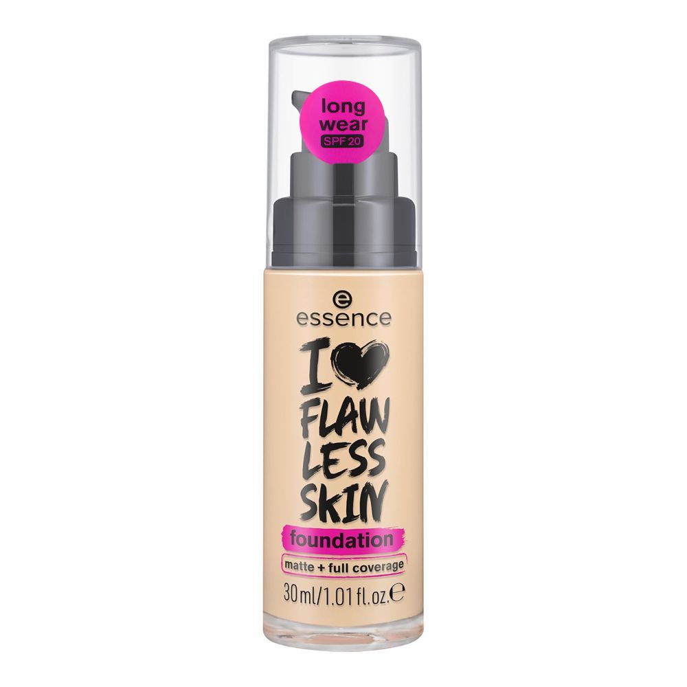 Essence I Love Flawless Skin Foundation, Long Wear, SPF-20, 30ml, 30 Dark Porcelain - Front View