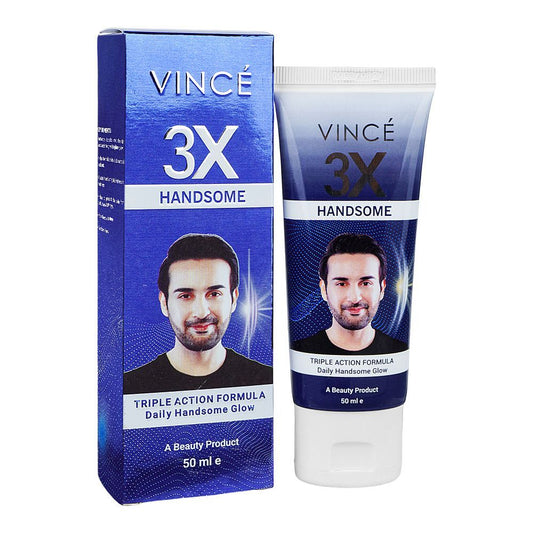 Vince Men's 3X Handsome Cream With Vitamin B3, Non-Greasy, Paraben-Free, Vegan, 50ml - Front View