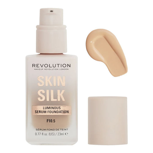 Makeup Revolution Skin Silk Luminous Serum Foundation, Cruelty-Free, Vegan, 23ml, F10.5 - Front View