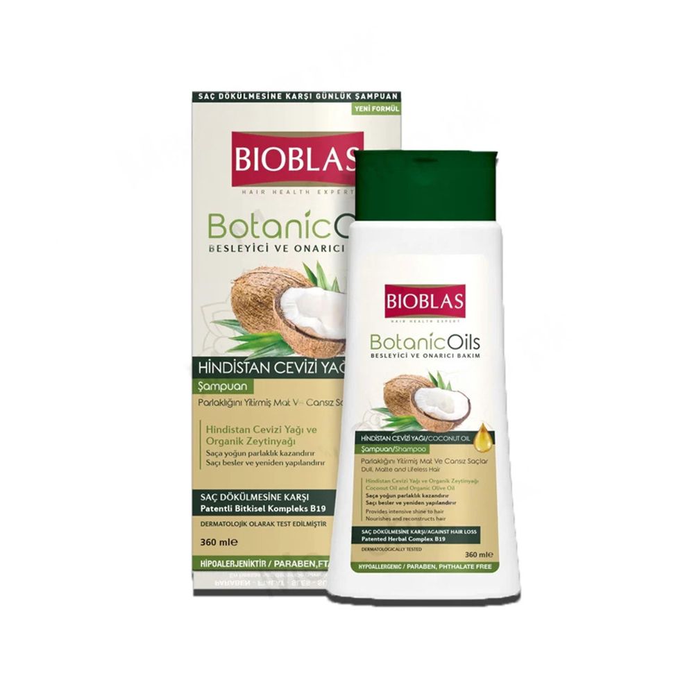 Bioblas Botanic Oils Coconut Oil Herbal Shampoo, 360Ml - Front View