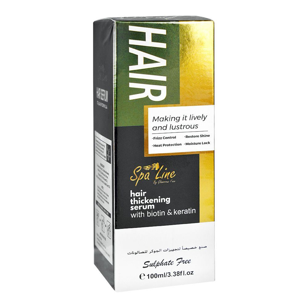 Glamourous Face Spa Line Sulphate-Free Biotin & Keratin Hair Thickening Serum, 100ml, SPL-1015 - Front View
