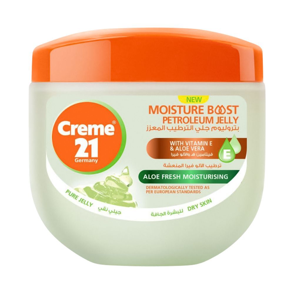Creme 21 Moisture Boost Aloe Fresh Moisturizing Petroleum Jelly, 300ml -  Front View