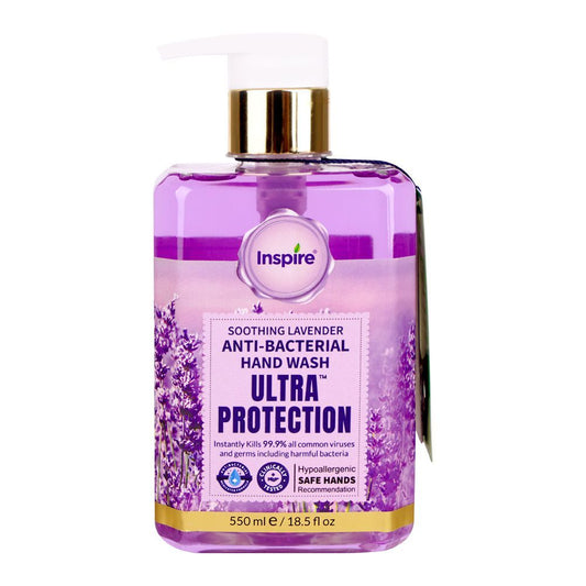 Inspire Soothing Lavender Anti-Bacterial Hand Wash, 550ml - Front View