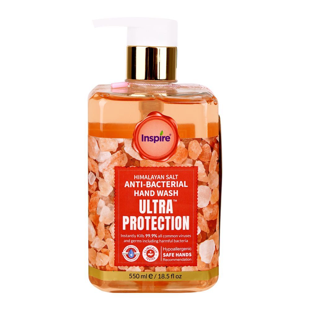 Inspire Himalayan Salt Anti-Bacterial Hand Wash, 550ml - Front View