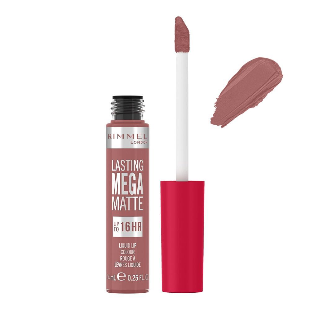 Rimmel London Lasting Mega Matte Liquid Lipstick, Vegan, 7.4ml, 110 Blush - Front View