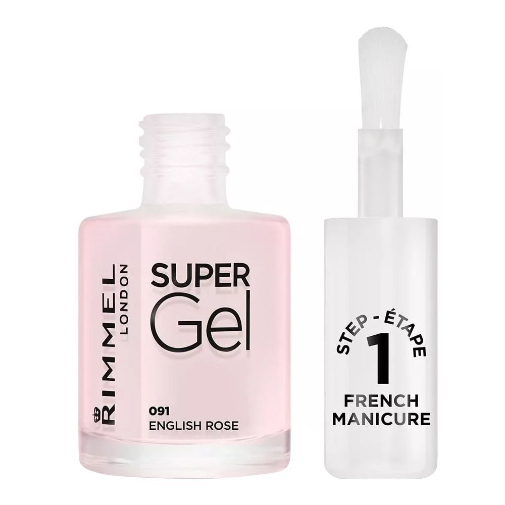 Rimmel Super Gel Nail Polish, 12ml, 091 English Rose - Front View
