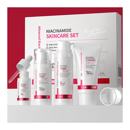 LAIKOU Pro Advanced Niacinamide Skincare Set With Cleanser, Toner, Serum, Cream, For All Skin Types, LK92924A - Front View
