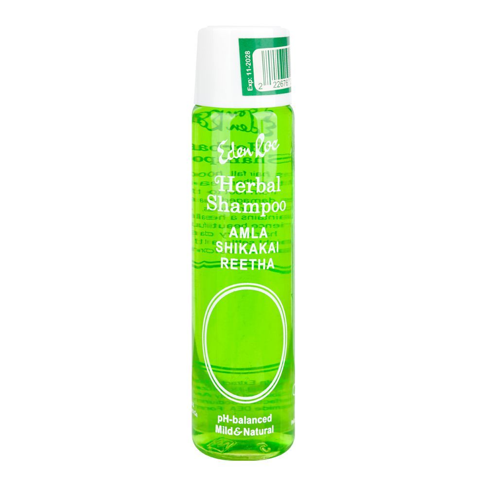 Eden Roc Herbal Shampoo With Amla, Shikakai & Reetha, For Hair Fall & Damaged Hair, 200ml - Front View