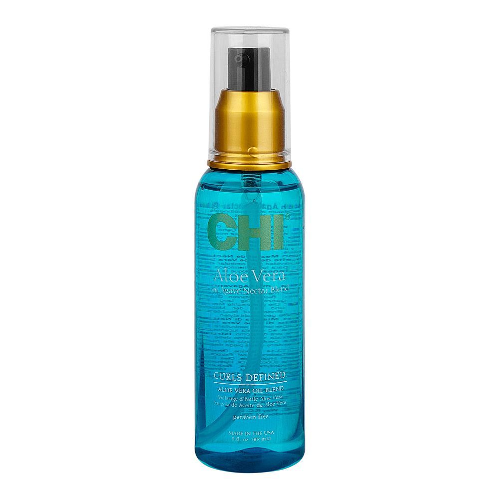 CHI Aloe Vera With Agave Nectar Blend Curls Defined Hair Oil, Paraben Free, 89ml - Front View