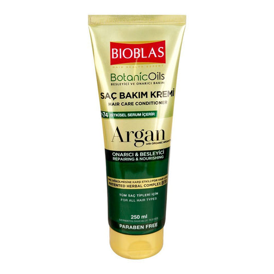 Bioblas Nourishing and Repairing Argan Oil Conditioner, Paraben Free, For All Hair Types, 250ml - Front View