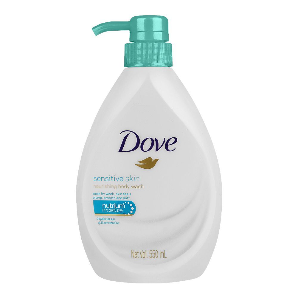 Dove Sensitive Skin Nourishing Body Wash Pump, 550ml - Front View