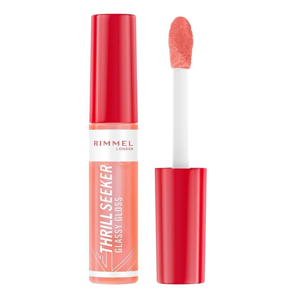 Rimmel Thrill Seeker Glassy Lip Gloss, 250 Peachy Vibes - Front View