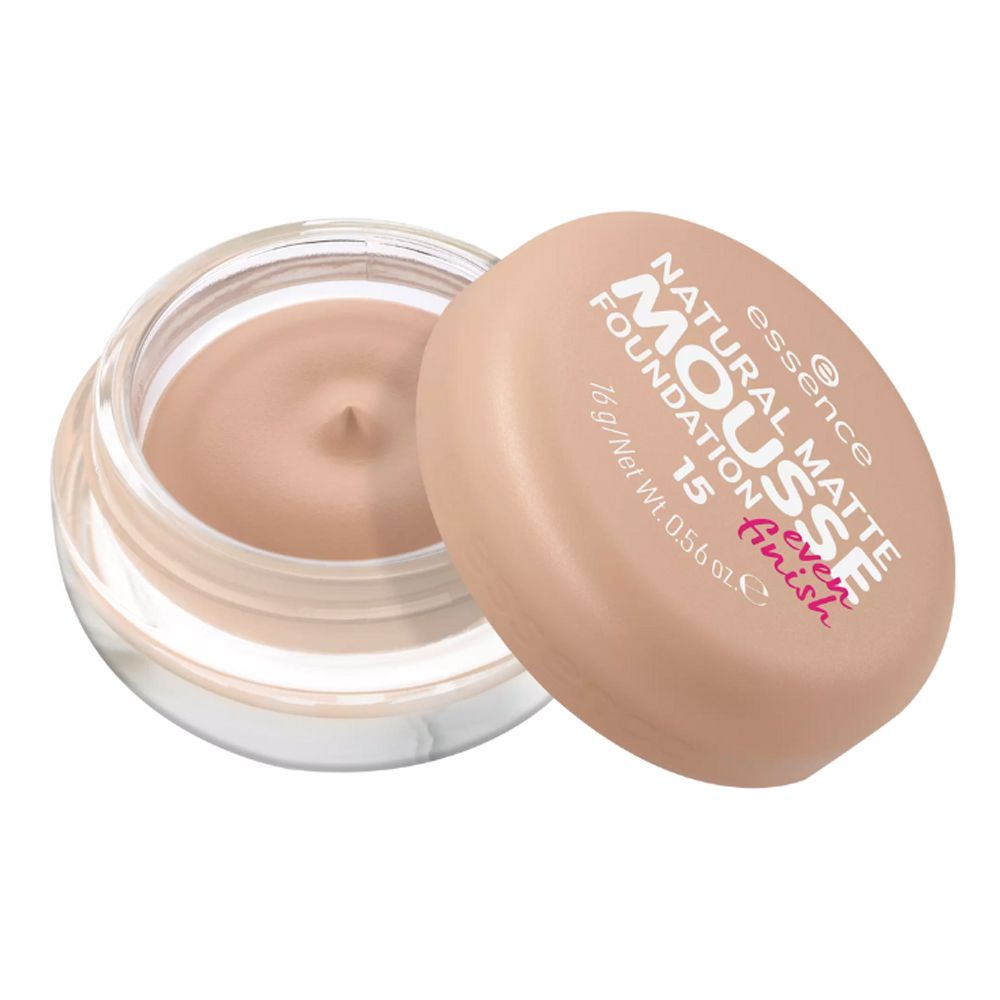Essence Natural Matte Mousse Foundation, Vegan, 16g, 15 Even Finish - Front View