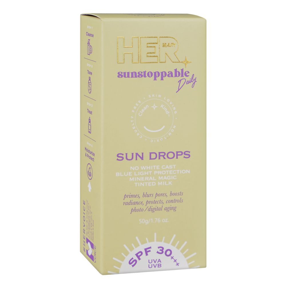 Her Beauty Sunstoppable Daily Sun Drops, SPF30+++, 50g - Front View