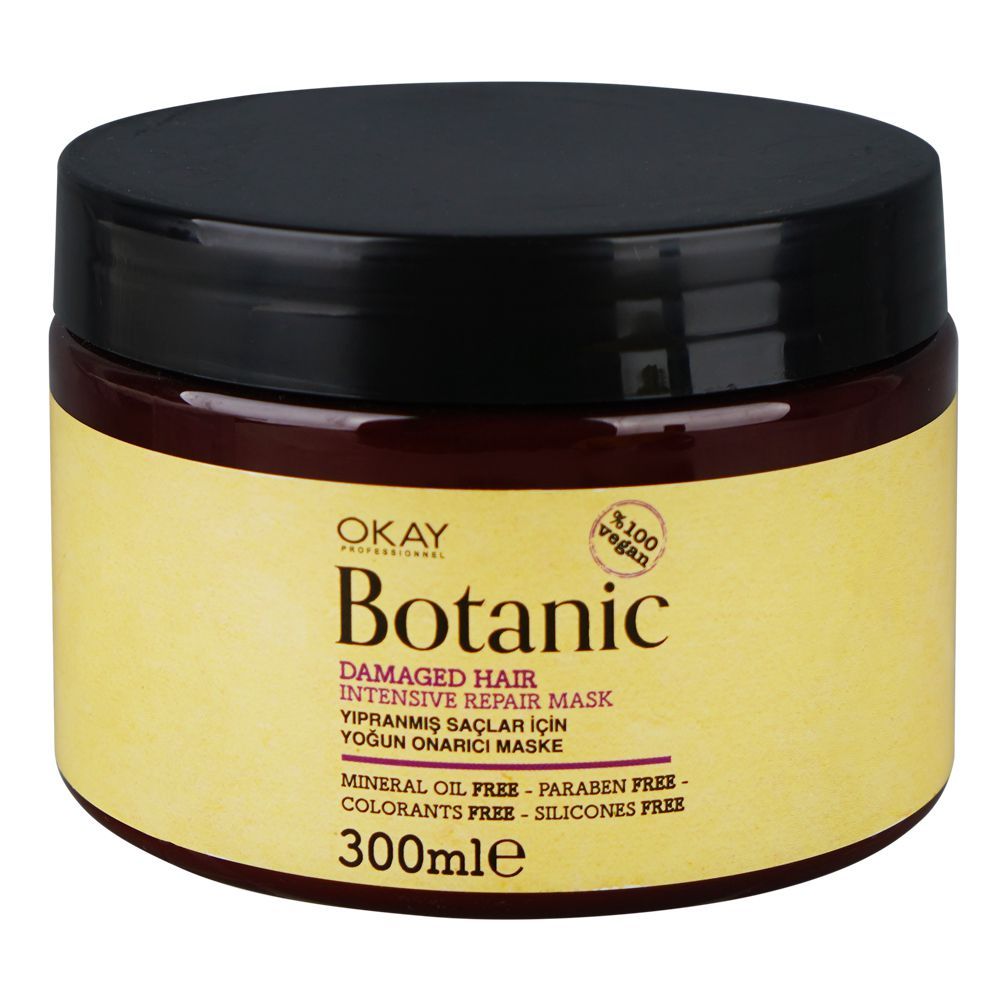 Okay Professionel Botanic Intensive Repair Hair Mask, For Damaged Hair, 300ml - Front View