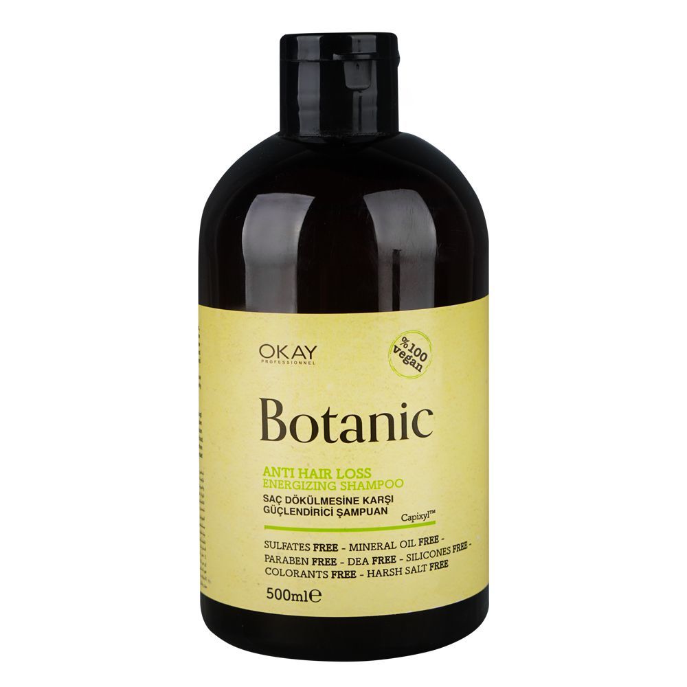Okay Professionel Botanic Anti Hair Loss Energizing Shampoo, Sulfate & Paraben Free, 500ml - Front View