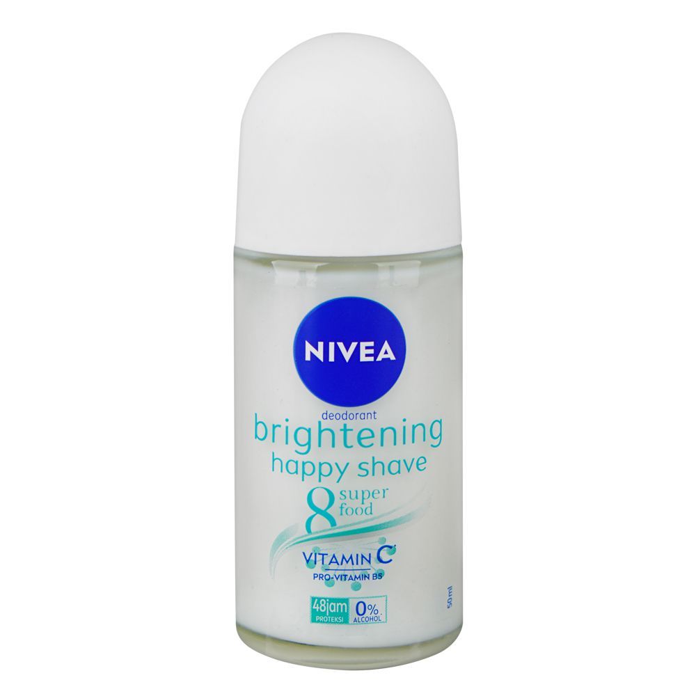 Nivea Brightening Happy Shave Vitamin C Deodorant Roll-On, 50ml - Front View