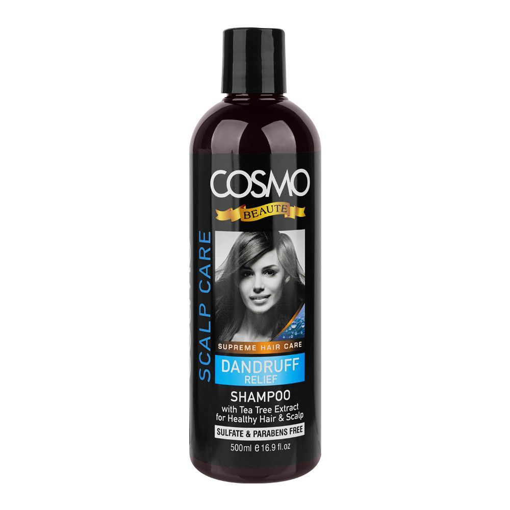 Cosmo Beaute Dandruff Relief Scalp Care Shampoo, Sulphate & Paraben Free, 500ml - Front View