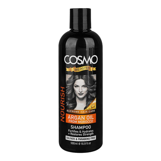 Cosmo Beaute Morocco Argan Oil Nourish Shampoo, Sulphate & Paraben Free, 500ml - Front View