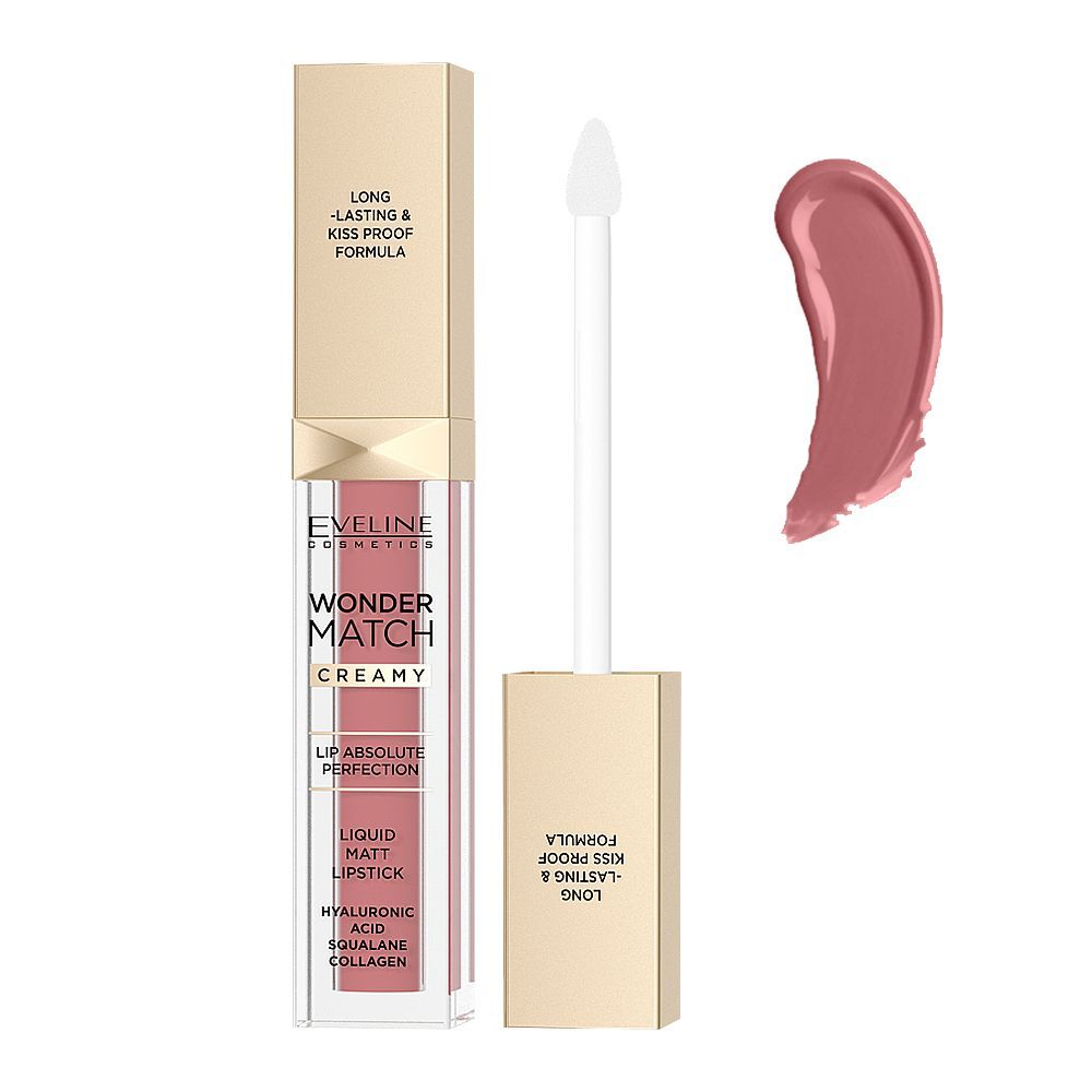 Eveline Wonder Match Creamy Liquid Matte Lipstick, 6.8ml, 05 Sweet Nude - Front View
