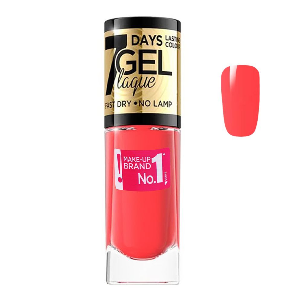 Eveline 7 Days Gel Laque Nail Polish, Long Lasting, 8ml, No. 46 - Front View