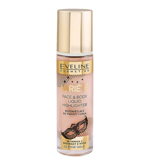 Eveline Variete Face And Body Liquid Highlighter, 30ml, 02 Rose Gold - Front View
