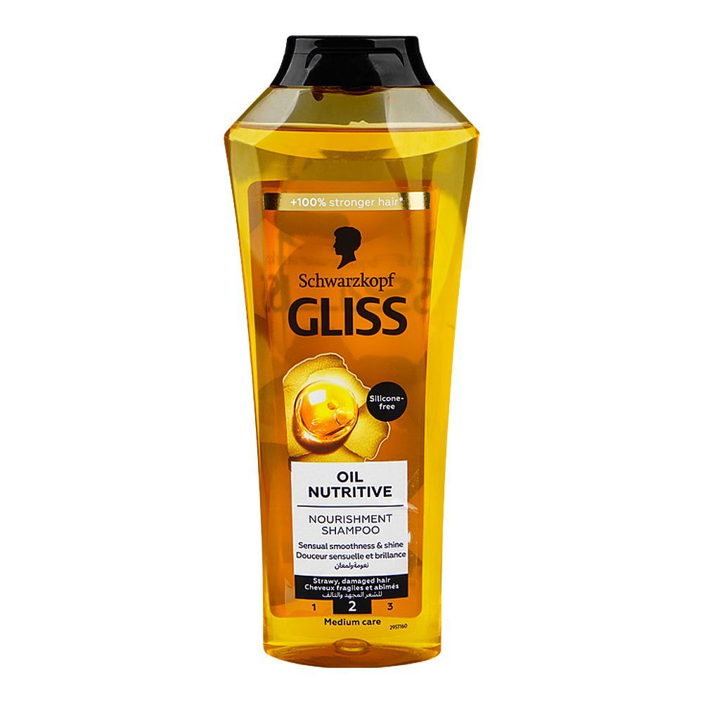 Schwarzkopf Gliss Oil Nutritive Nourishment Shampoo, For Damaged Hair, 400ml - Front View