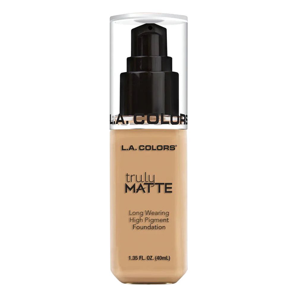 L.A. Girl Truly Matte High Pigment Liquid Foundation, 40ml, CLM352 Natural - Front View