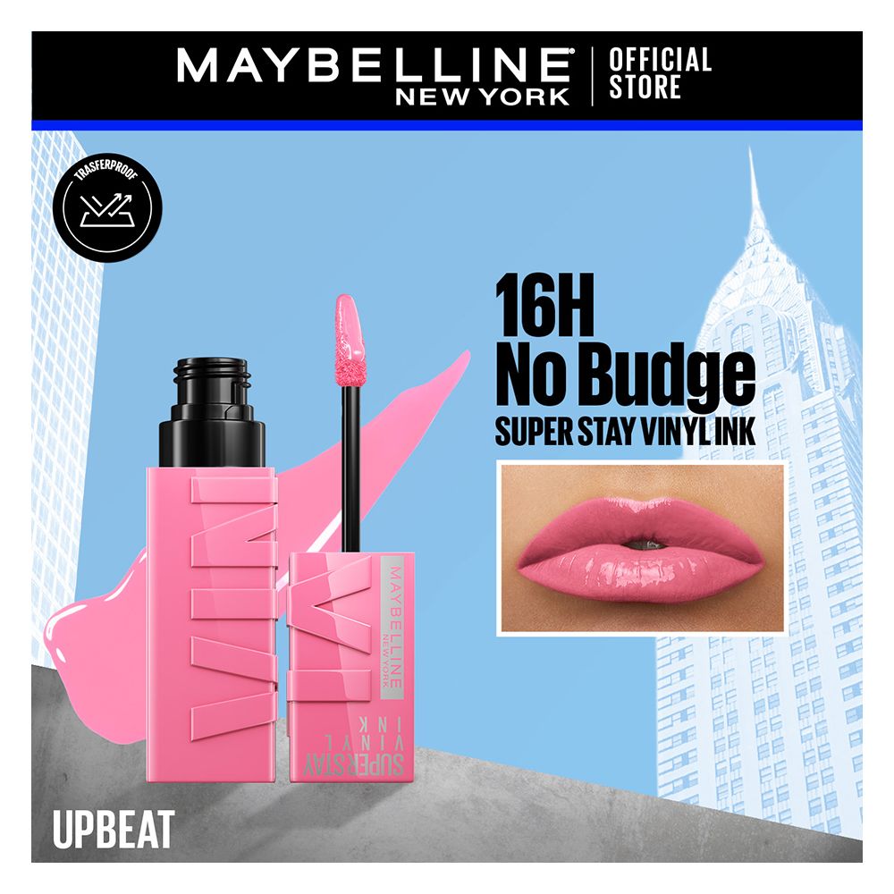 Maybelline New York Superstay Vinyl Ink Longwear No-Budge Liquid Lipstick, 155 Upbeat - Front View