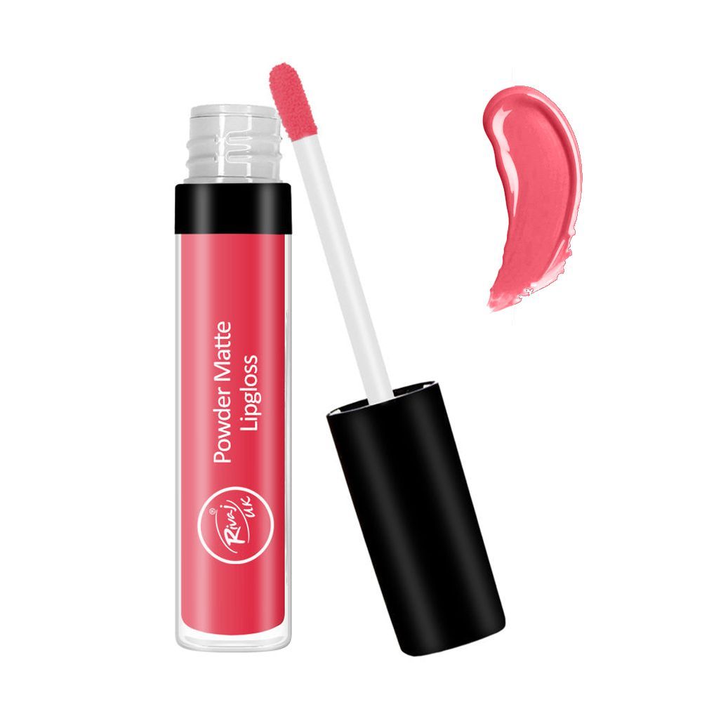 Rivaj UK Powder Matte Lip Gloss, 3ml, No. 14 - Front View