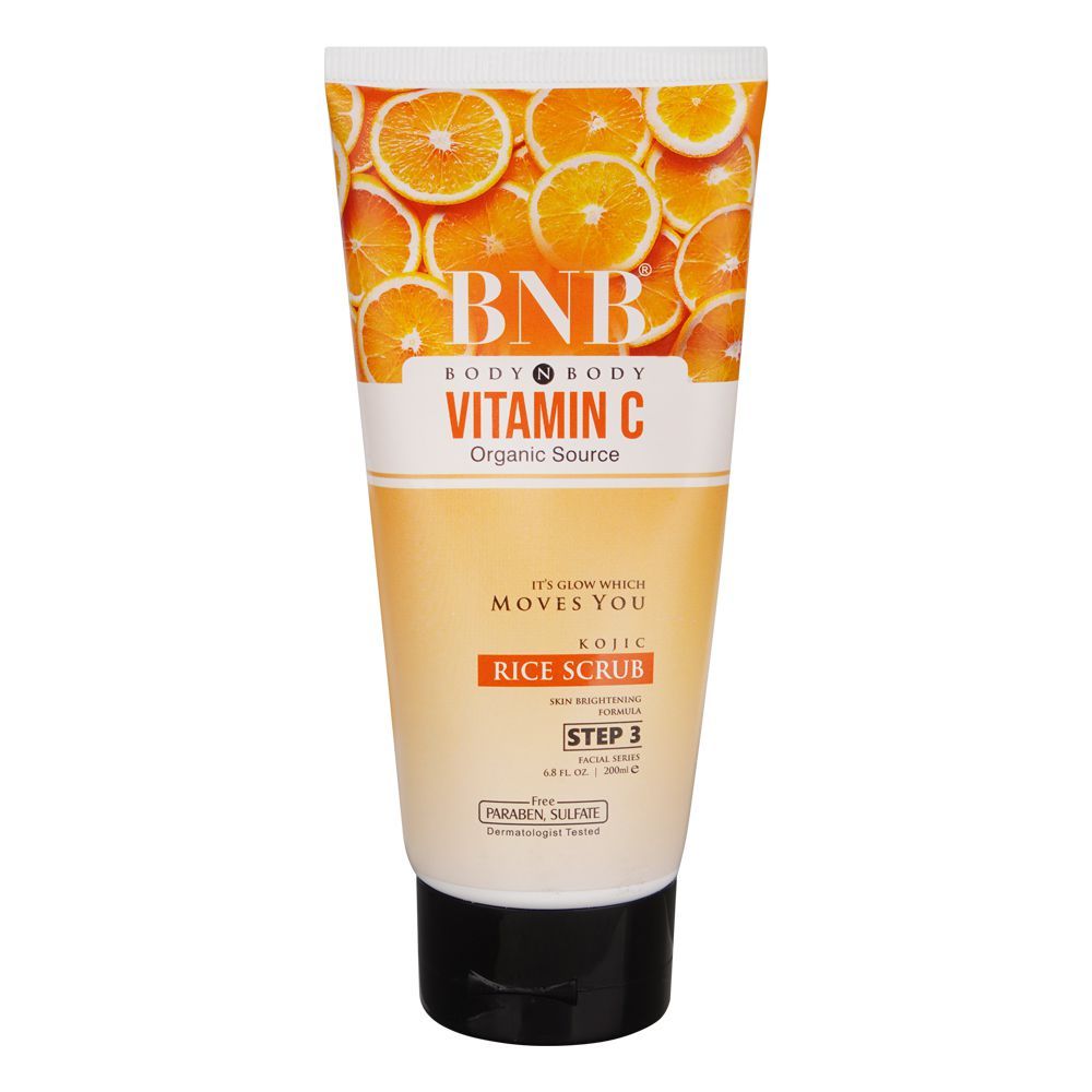 BNB Organic Source Vitamin C Rice Scrub, 200ml - Front View