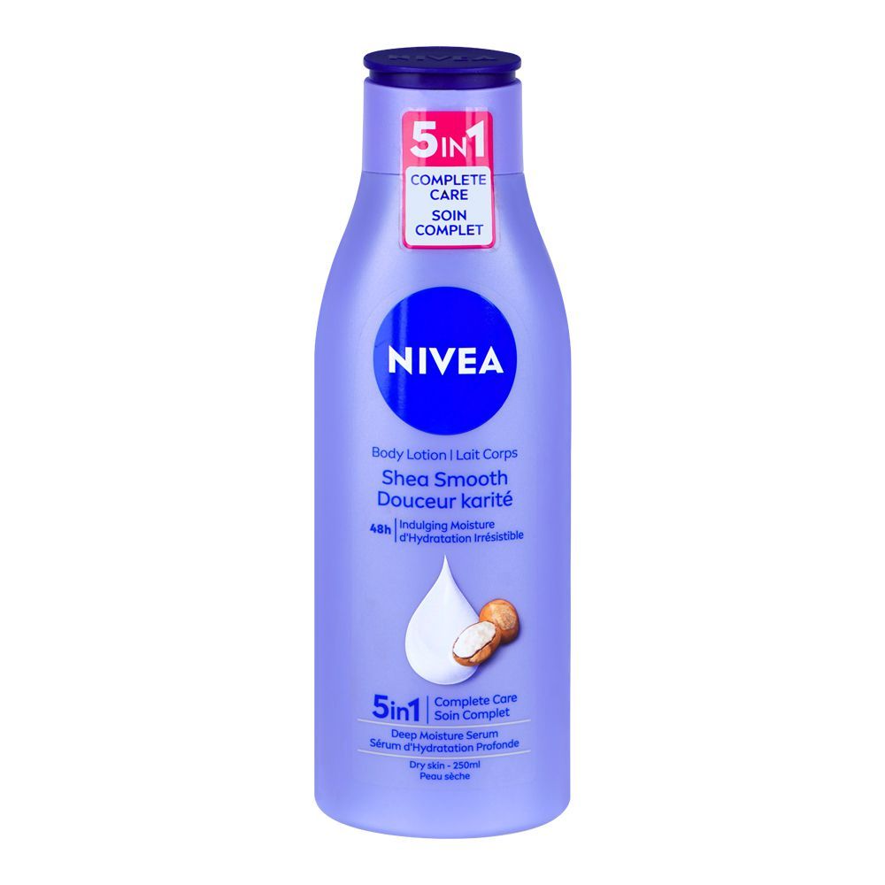 Nivea 5in1 Complete Care Shea Smooth Deep Moisture Serum Body Lotion, 250ml -  Front View