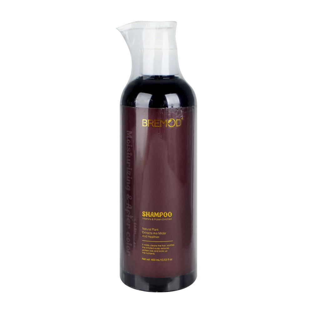 Bremod Moisturizing and After Color Shampoo, For Color Treated Hair, 400ml - Front View