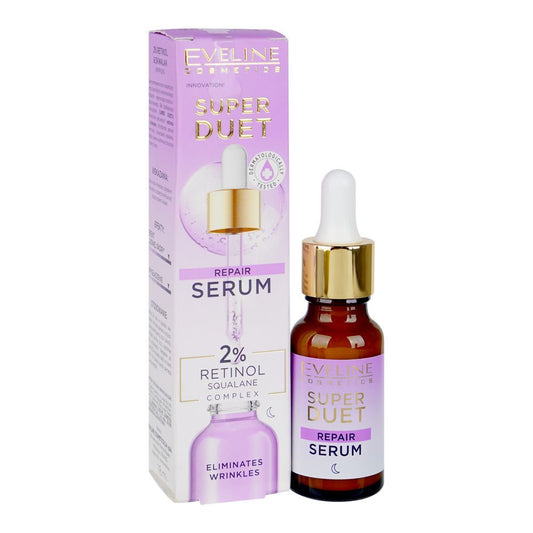 Eveline Super Duet 2% Retinol & Squalane Complex Repair Serum, 18ml - Front View