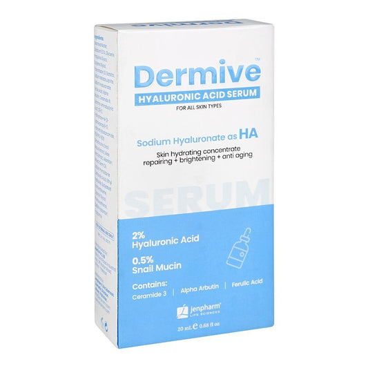 Dermive Hyaluronic Acid Serum, For All Skin Types, 20ml - Front View
